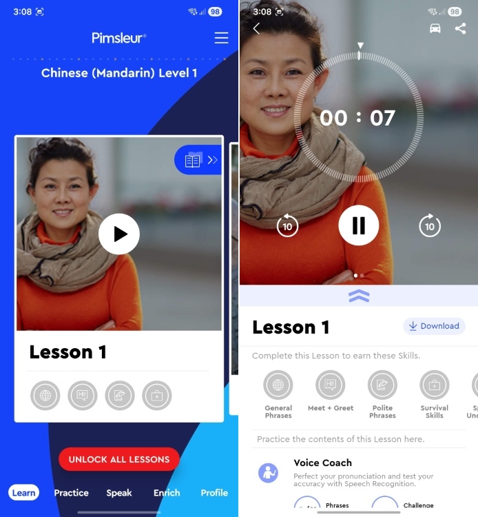 pimsleur learning app