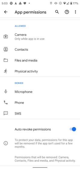 android 11 auto revoke permissions 2