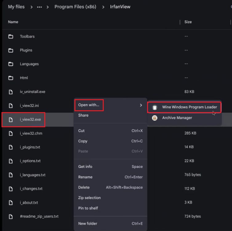 open windows exe file using wine on chromebook