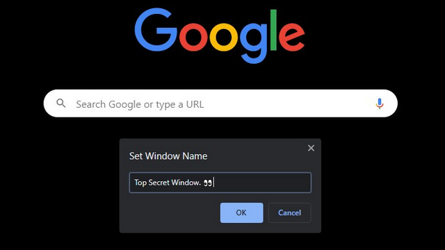 chrome canary set window name