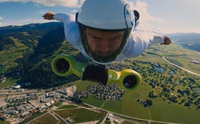 BMW electrified wingsuit feat