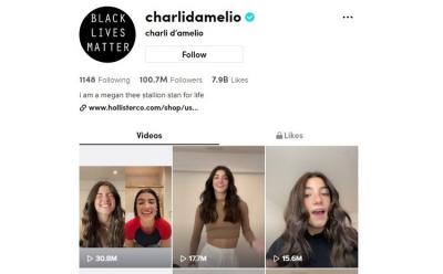 Charli D'Amelio hits 100m feat.