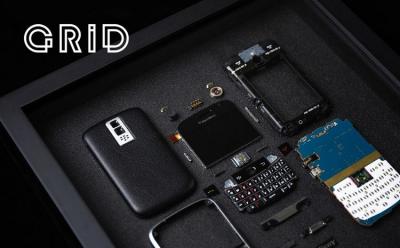 Grid frames disassembled smartphones