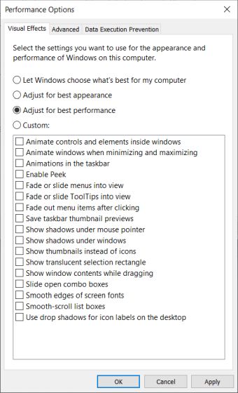 6. Adjust Visual Effects