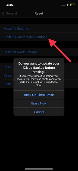 Erase your iPhone