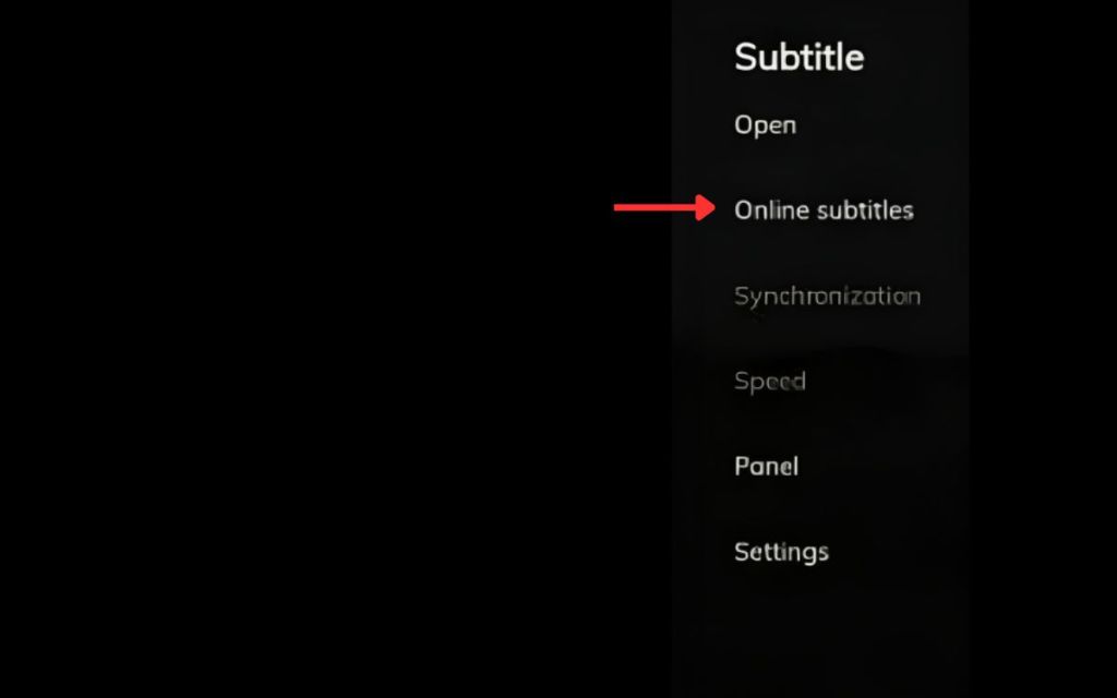 Select Online Subtitles in MX Player