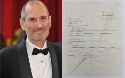 Apple co-founder Steve jobs hand written job application feat.