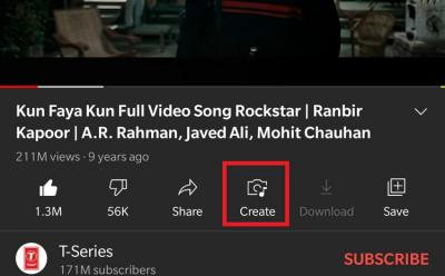 YouTube Adds a ‘Create’ Button for Shorts in Player Interface