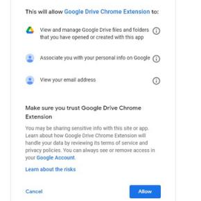 allow permissions drive extensions