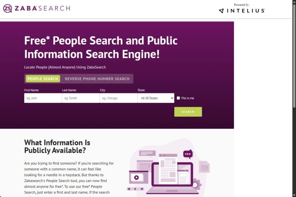 zabasearch webpage