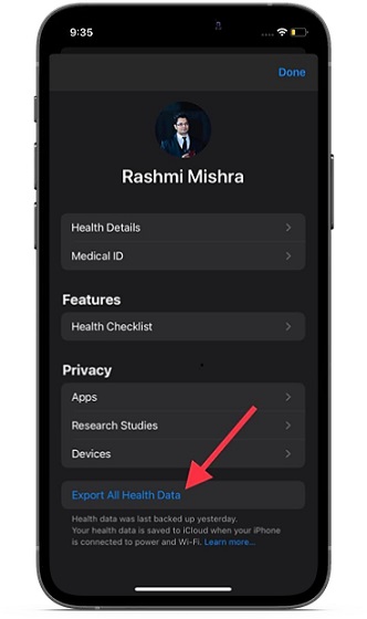 Export All Health Data