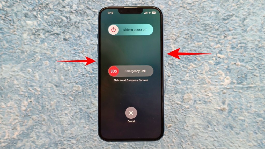 Restart iPhone by sliding right to turn off the device