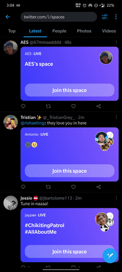 discover twitter spaces through search