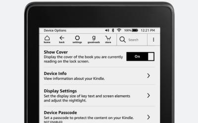 kindle book cover on lockscreen