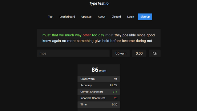 typetest io results