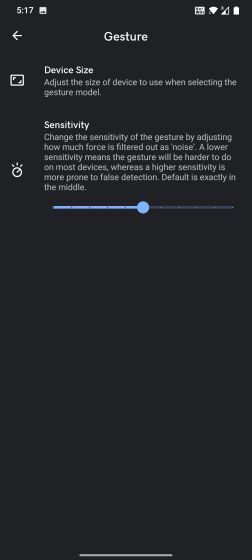adjust sensitivity