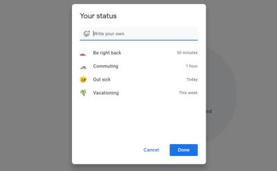 Google Now Supports Custom Statuses in Gmail and Google Chat