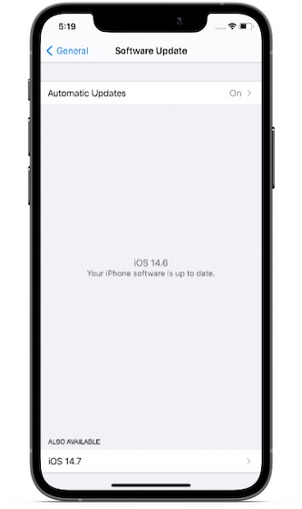 Update software on iOS