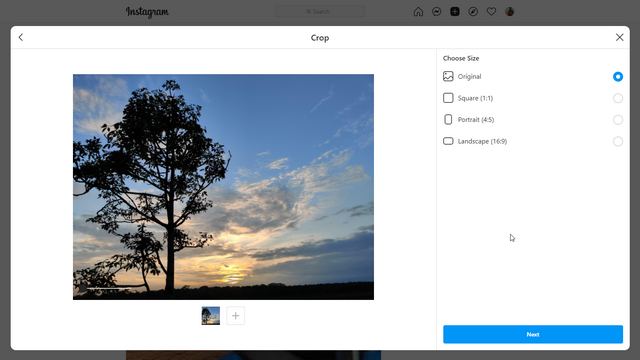 set image size instagram