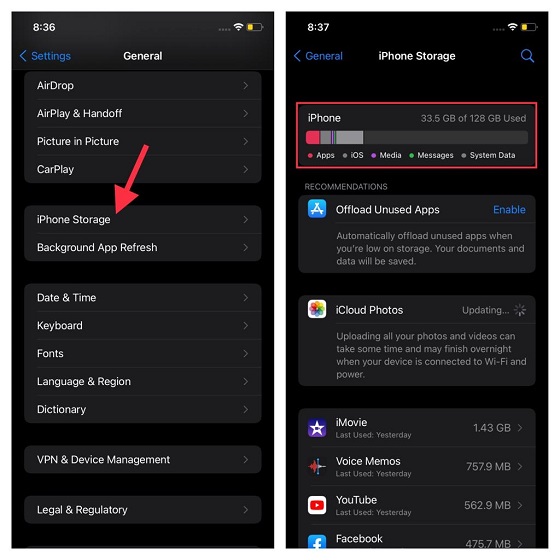 Clean up your iPhone or iPad - iOS 15 Stuck on Update Requested Screen