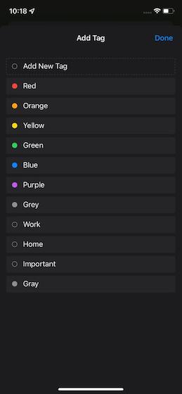 Select a tag