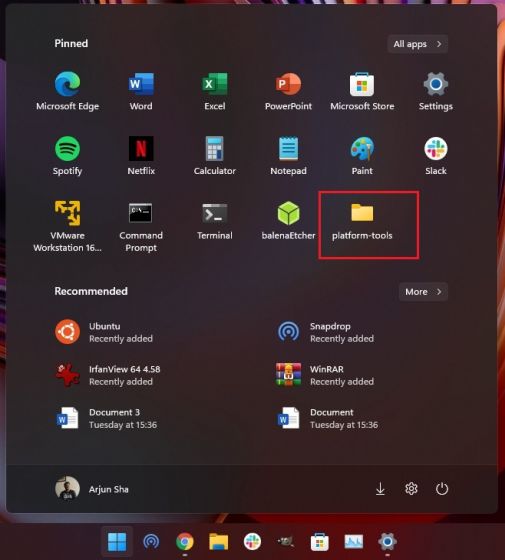 pinned Folder to Windows 11 Start Menu