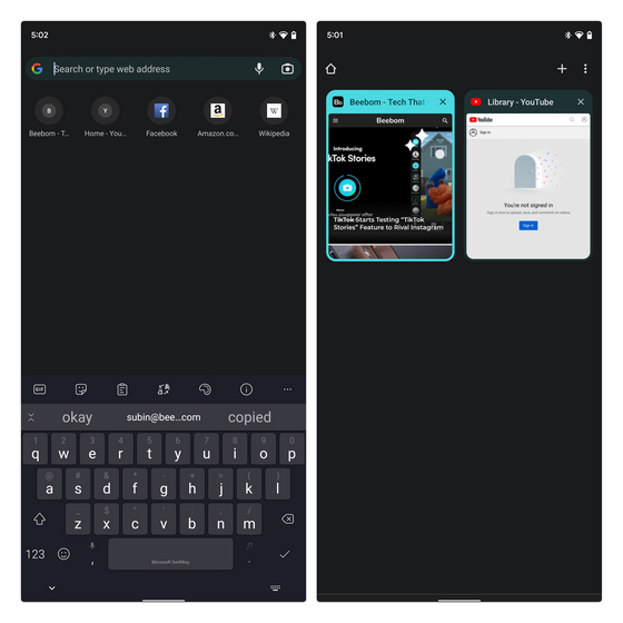 Chrome wall 2 search and recents