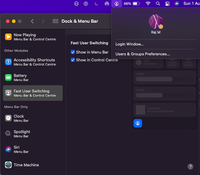 Enable Fast user account switching in macOS 12