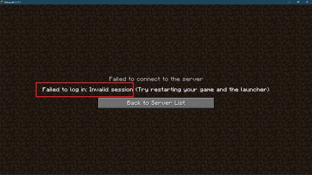 Failed Login error minecraft multiplayer
