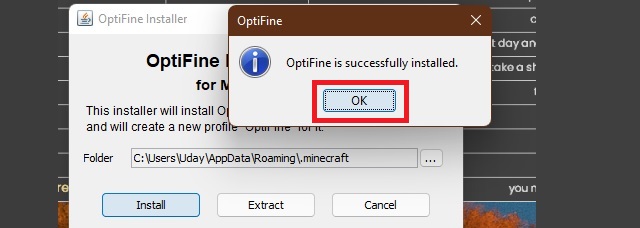 Install OptiFine in Minecraft 1.18