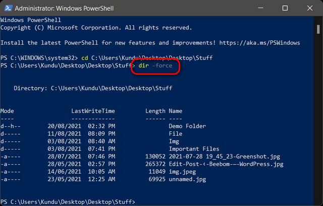Show Hidden Files and Folders in Windows 11