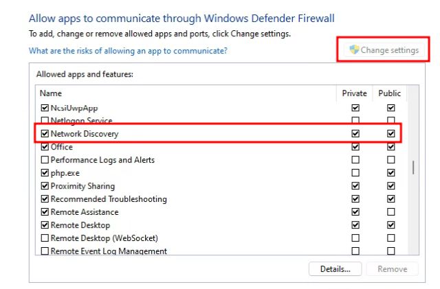 Adjust Firewall Settings