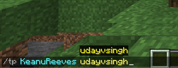 Teleport using usernames command