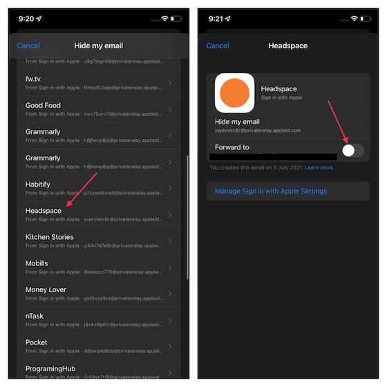 disable forward to option