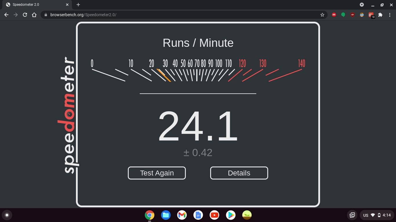 speedometer 2.0 chromebook asus c223