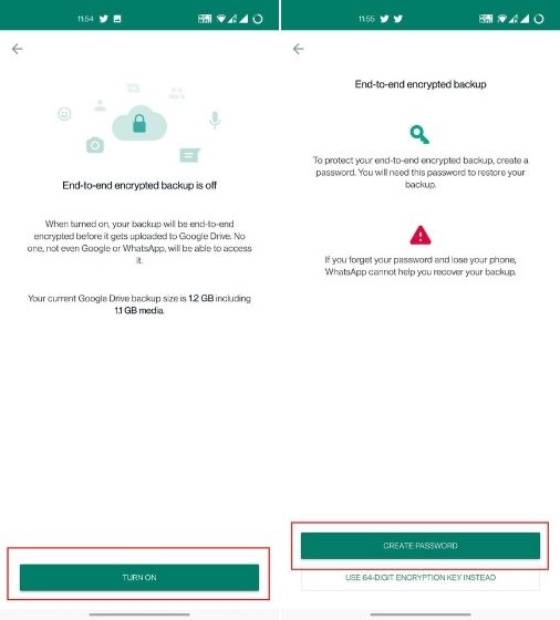 Turn on End-to-End Encrypted WhatsApp Chat Backups on Android