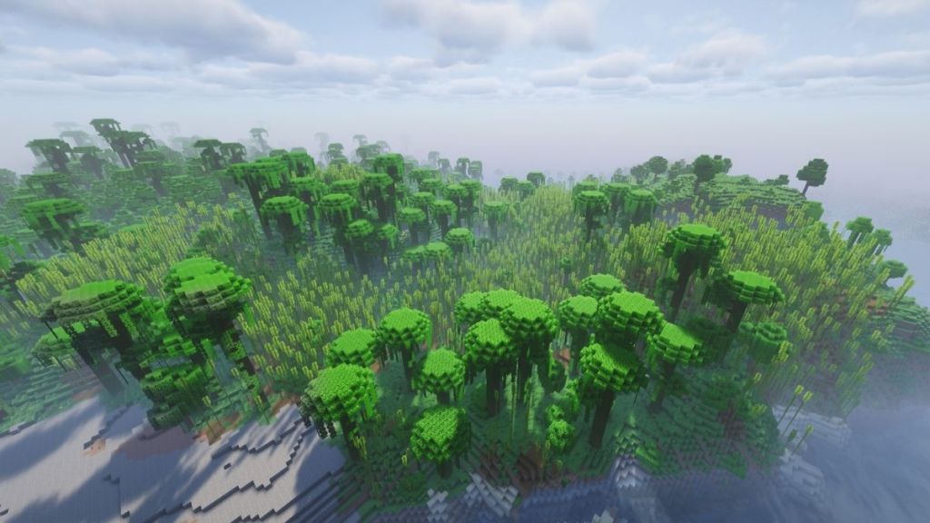 Bamboo Forest with Ancient City in a Jungle