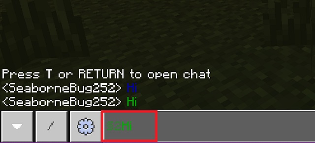 Green Text in Minecraft
