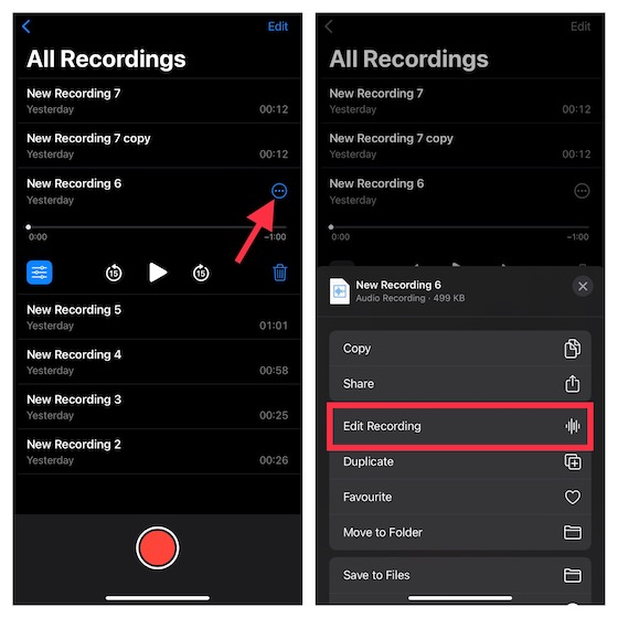 Edit Voice Memos on iPhone and iPad