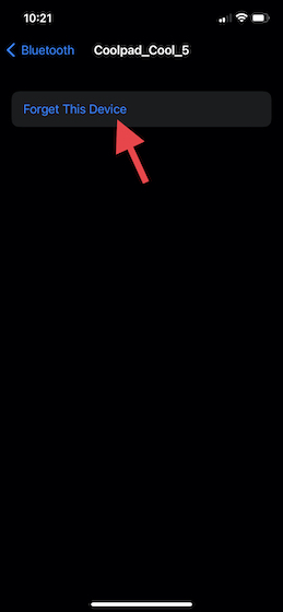 Forget the Bluetooth device and reconnect on iOS