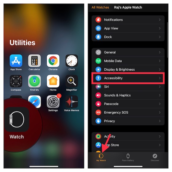 Launch Watch app on iPhone