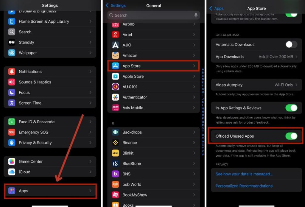 Offload Unused Apps on iPhone