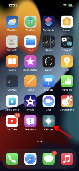 altstore open ios sideload