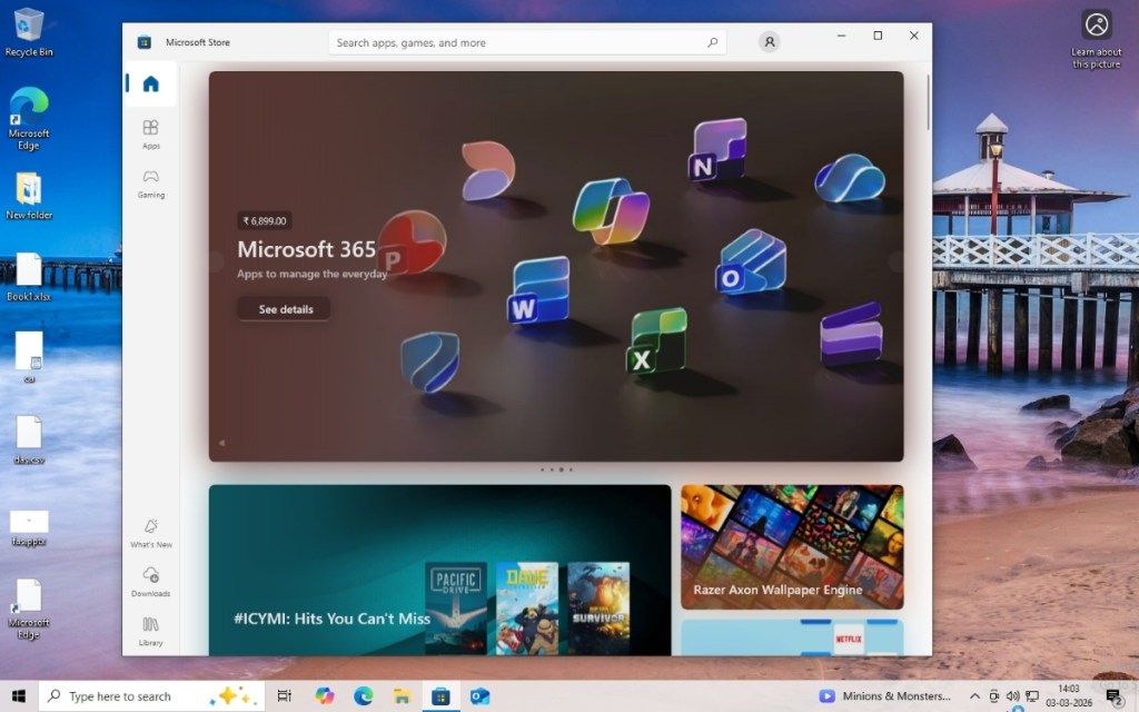 ms store running on windows 10