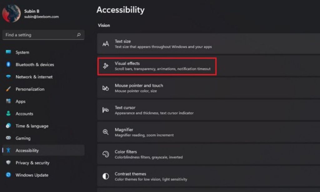 visual-effects-settings-app