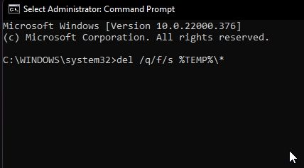 delete temp files windows 11 cmd