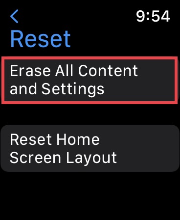 Erase your Apple Watch