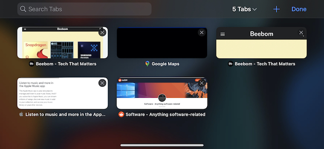 Open Tabs in Safari on iPhone