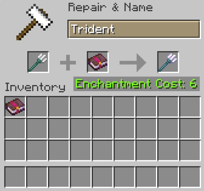 Apply Trident Enchantment through Anvil