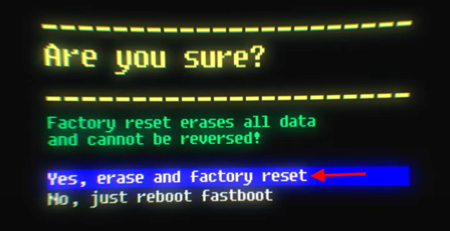 Confirm reset